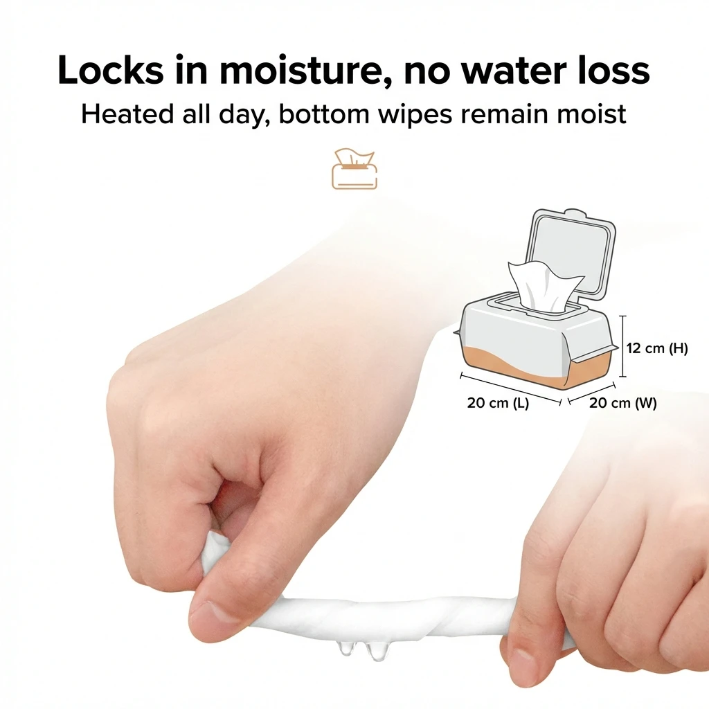 휴대용 아기 물티슈 히터 워머 LED 디스플레이 USB 전원 물티슈 디스펜서 냅킨 가열 박스 (가정 및 차량용)