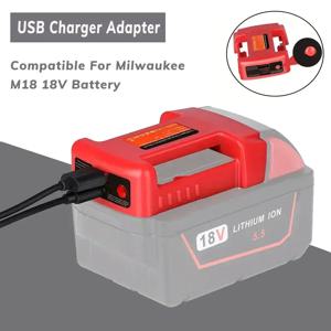 리튬 이온 배터리 벨트 버클 스토리지 고정 브래킷, 마키타, 디월트, 밀워키, 18V USB C타입 보조배터리 충전기 어댑터