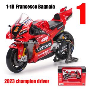 마이스토 1:18 2023 두카티 레노버 팀 # 1 Bagnaia 챔피언 드라이버 모토 GP 레이싱 주조 합금 오토바이 모델 컬렉션 선물 장난감