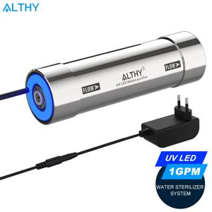 ALTHY LED UV 자외선 물 살균기, 싱크대 아래 물 필터/RO 정수기 시스템, 무수은 스테인리스, 50 년 수명