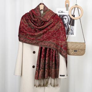 민족 페이즐리 자수 Viscose Hijab 레트로 캐슈 코튼 이슬람 여성 스카프 랩 숙녀 우아한 Shawls Turban Headscarf