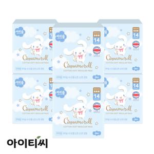마리솜 시나모롤 순면 소프트 생리대 중형 14PX6팩