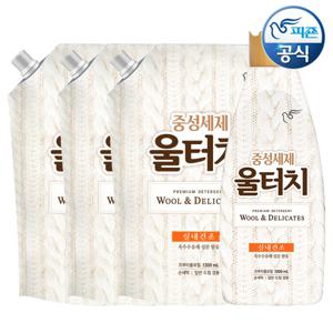 울터치 중성세제 소프트펄 1L 용기+1.3L 리필 x 3개