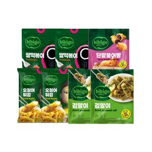 비비고 분식세트(쌀떡볶이 575gx2+김말이 500gx2+오징어튀김 180gx2+단팥붕어빵 300g)