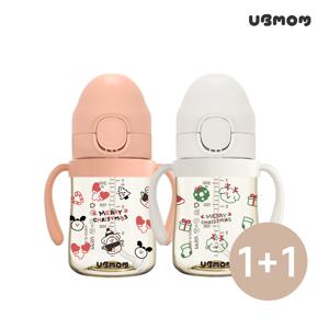 유비맘 겨울한정판 몽이의 눈꽃여행 PPSU 원터치 빨대컵 200ml 1+1