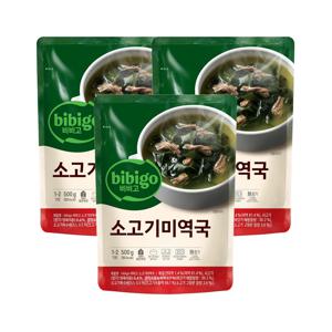 비비고 소고기미역국 500g x3개