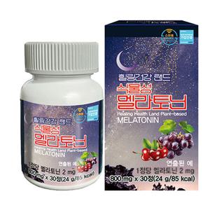 힐링건강 식물성 멜라토닌 고용량 2mg  30정 x 6박스 대용량 800mg  6개월분 특별 할인 중