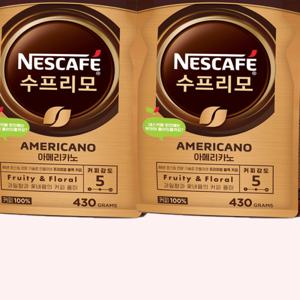 네스카페 수프리모 아메리카노 430g 2개 회의실 커피 대용량 아메리카노 파우치 430g(2ea)