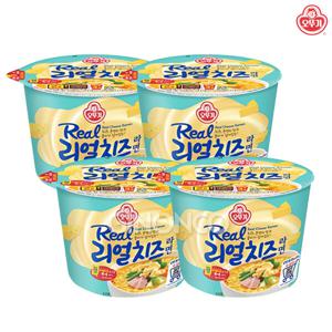 오뚜기 리얼치즈라면 120g 4개 치즈 컵라면 탕비실 자취 야식 라면 여행