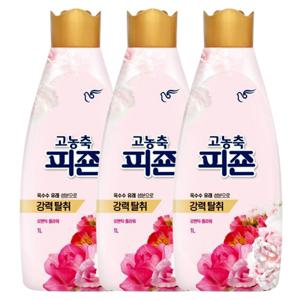 고농축 피죤 섬유유연제 강력탈취 로맨틱플라워 1L x 3개