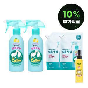 온더바디 코튼풋 발을씻자 풋샴푸 레몬향 본품 385ml 2개+ 레몬향 리필 500ml 2개 + 풋미스트 추가증정