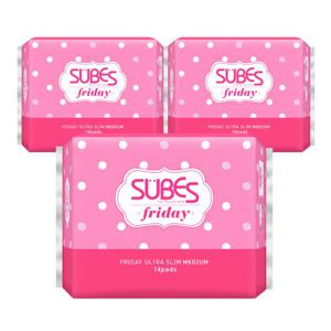 슈베스 생리대 프라이데이 울트라슬림 중형 14p x3팩