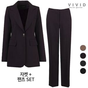 VIVID SET 여성 원버튼핏 봄가을 정장자켓+팬츠 세트