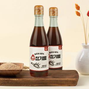 [김선교장인]국내저온착유 통참깨 100% 참기름 300ml 2병 단1회착유