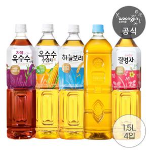 웅진식품 차음료 1.5L 4개 하늘보리/자색옥수수/헛개차/결명자차