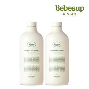 베베숲 아기 세탁세제 1L 코튼앤크림향 2개++선클렌징티슈 10매 2팩 증정