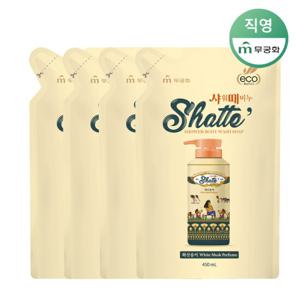 무궁화 샤워때비누 화산송이 450ml(리필) x 4개