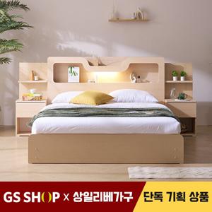 상일리베가구 로이스 LED 수납 침대SET+독립매트 Q(퀸)