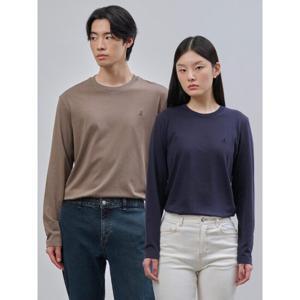 [빈폴멘] [Essential] 수피마코튼 라운드넥 티셔츠 - 브라운 (BC4741E02D)