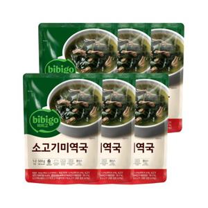 비비고 소고기미역국 500g x6개