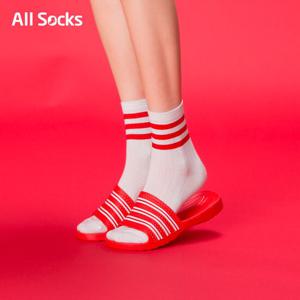 [무료배송] 여성패션양말 4족세트 골지세줄링글 양말