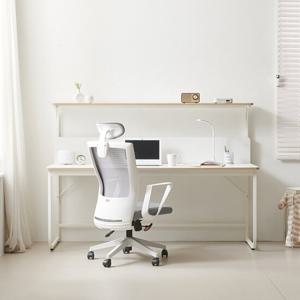 나무뜰 하딘 화이트 선반형 철제 책상 1800 CNM030C (착불)