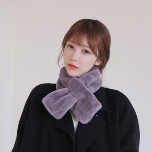 엔비 퍼 목도리 여성 미니 쁘띠 폼폼 리본 양털 사각 머플러 모음