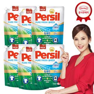 퍼실 딥클린 퓨어프레쉬 실내건조용 1.8Lx6개 겸용