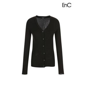 [이앤씨]EnC 블랙 슬림 골지 가디건 ENCK33802C