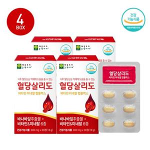 [애플트리김약사네]혈당살리도 비타민미네랄 컴플렉스 600mg x 30정 x 4박스(4개월)