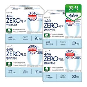 순수한면 생리대 제로 롱팬티라이너 20P x 4팩