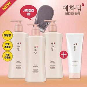 [엘지생활건강]예화담 비단살결 때필링 500ml3통+폼클렌져+샤워장갑 기본구성