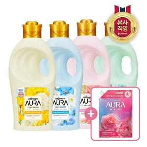 샤프란 아우라 섬유유연제 1L x 4개 (4종 택1) + 증정 생화캡슐 리필 680ML