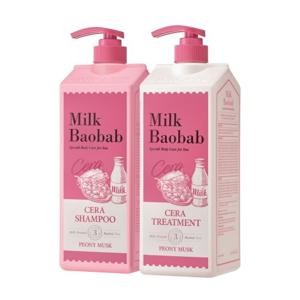 밀크바오밥 세라 샴푸 1200ml+세라 트리트먼트 1200ml 피오니머스크