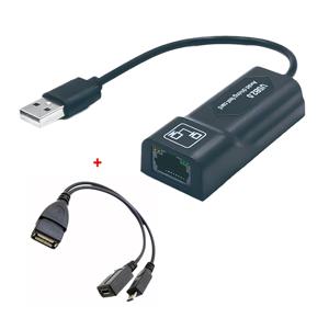 Mirco USB 케이블 LAN 이더넷 커넥터 포함 USB 2.0-RJ45 어댑터, 아마존 파이어 스틱 또는 파이어 TV3 용 OTG 어댑터