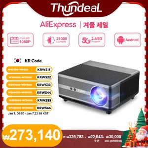 ThundeaL 풀 HD 1080P 프로젝터, 와이파이 LED 2K 4K 비디오 영화, 스마트 TD98 TD98W 안드로이드 프로젝터, PK DLP 홈 시어터 시네마 비머 무선 미러링 HD급 고해상도 LED 빔프로젝터 가정용 캠핑용 가성비