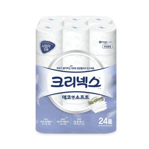 크리넥스 데코&소프트 두루마리 화장지 30m (3겹) 24롤 1팩 45178