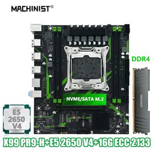 MACHINIST X99 PR9-H 마더보드 세트 키트, 인텔 LGA2011-3 제온 E5 2650 V4 CPU, DDR4 1*16GB 2133MHz RAM 메모리, NVME M.2 SATA