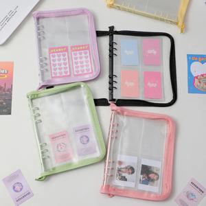 지퍼 앨범 A5 바인더 10 시트 Kpop Photocard 수집 도서 사진 카드 주최자 노트북 10PCS 슬리브 학교 문구