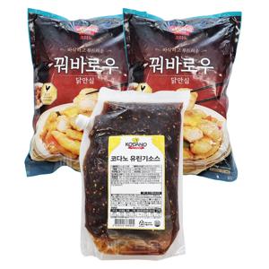 이거다 닭안심 꿔바로우 1kg 2개 + 유린기 소스 2kg 1개 세트