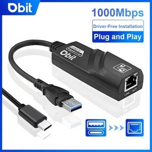 유선 USB 3.0 to RJ45 랜 이더넷 어댑터 10/100/1000Mbps 타입 C 기가비트 이더넷 네트워크 케이블 PC 샤오미 미박스 네트워크 카드용