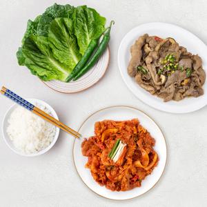 [꿀맛나는세상] 한돈 양념육 1kg (고추장 제육볶음 500g + 간장 불고기 500g)