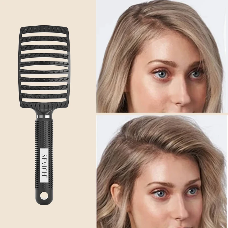 1Pcs 탄성 마사지 빗 중공 헤어 브러시 두피 마사지 빗 헤어 스타일링 Detangler 빠른 불어 건조 Detangling 도구