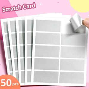 보상 스크래치 카드 필름 코팅 스티커 스크래치 오프 레이블 Diy 어린이 구속 바우처, 스트라이프 카드 필름, 50 개
