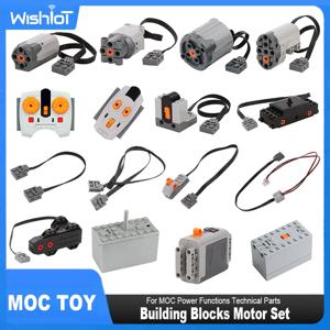 기술 MOC 전원 기능 모터 부품 M L XL 서보 모터 기차 버기 모터 IR 원격 레고 8881 8883 5292 8886