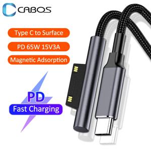 Microsoft Surface Pro X 8 7 6 5 4 3 유형 C PD 태블릿 고속 충전 플러그 용 65W 15V 3A USB C 전원 공급 장치 충전기 어댑터 케이블