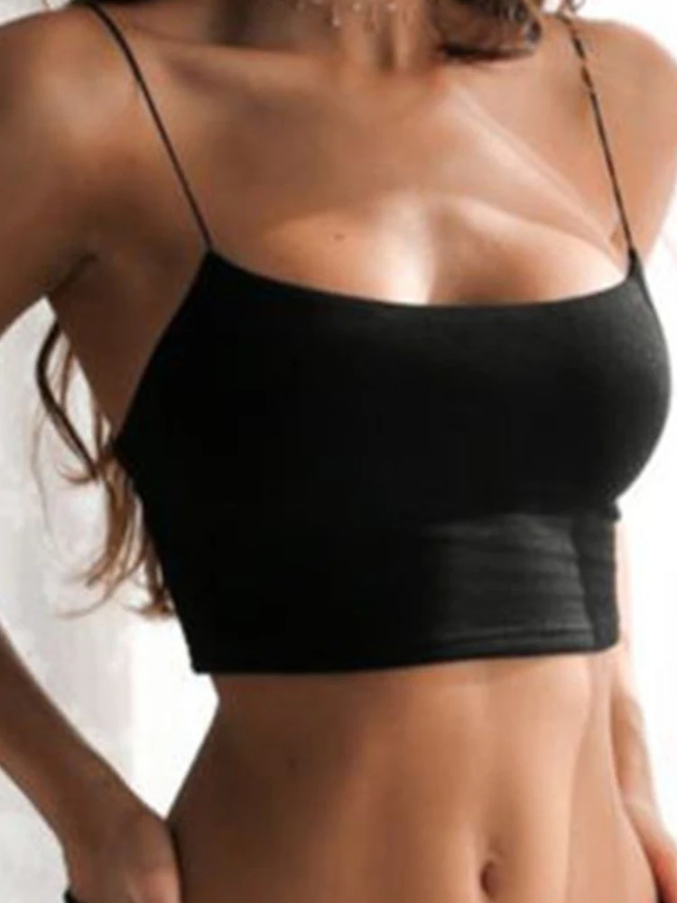 섹시한 탱크 탑 블랙 홀터넥 자르기 탑 여성 여름 Camis Backless Camisole 패션 캐주얼 튜브 탑 여성 민소매 자른 조끼