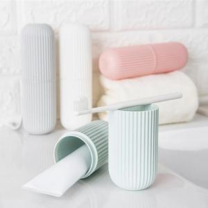 1Pc 휴대용 칫솔 컵 욕실 치약 홀더 보관 케이스 상자 주최자 여행 세면 용품 보관 컵 새로운 크리 에이 티브 1Pc
