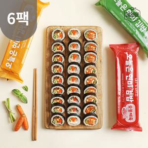 간편한 현미밥식단 오늘은 현미김밥 3종 6팩 / 저당 냉동김밥 곤약밥