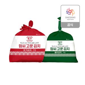 행복이온 포기김치 5kg + 맘씨고운 총각/열무 3kg